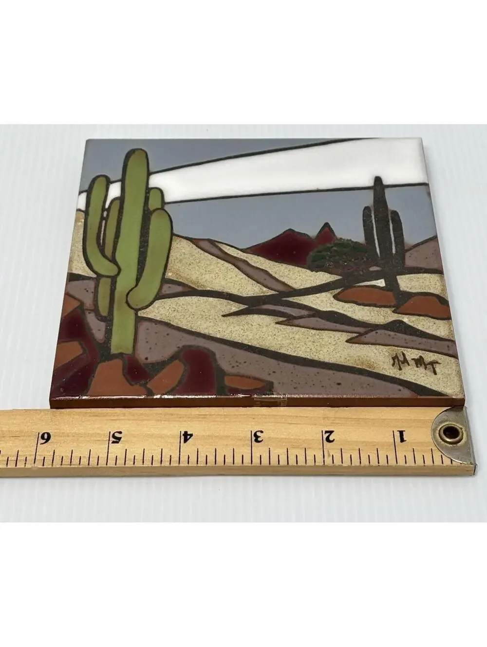 Santa Cruz Tileworks Hand Painted Tile Kitchen Trivet / Wall Decor Tucson AZ Art